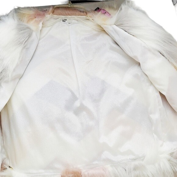 By The Way. Extra Small Shiloh Ivory Multicolored Faux Fur Jacket - Picture 12 of 12